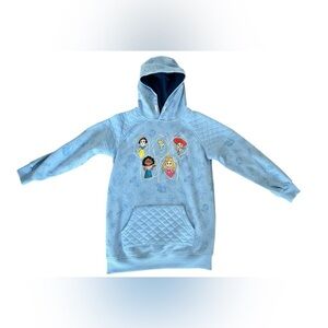 Girl’s Disney 100 Blue Disney Characters Hooded Sweatshirt Size 10/12 Large